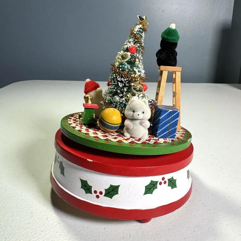 Rare Enesco 1986 X-mas Tree Gifts Revolving Musical | Vintage Christmas‎ #313327